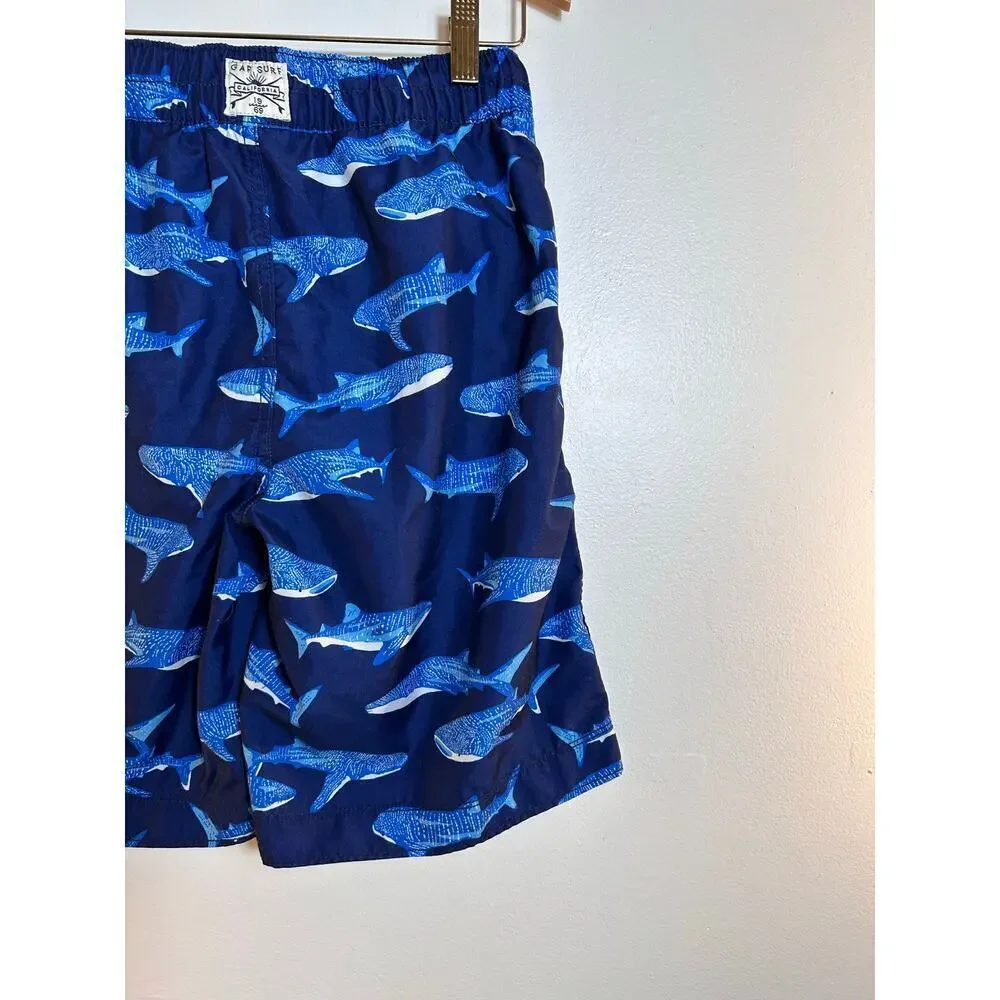 GAP KIDS Boy’s Blue Shark Camouflage Swim Board Shorts / Size: L 10